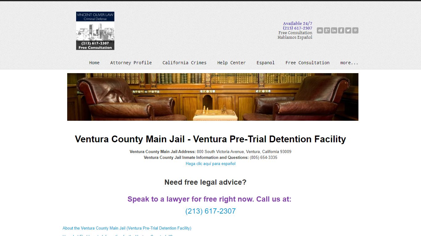 Ventura County Main Jail - Pre-Trial Detention Facility Info